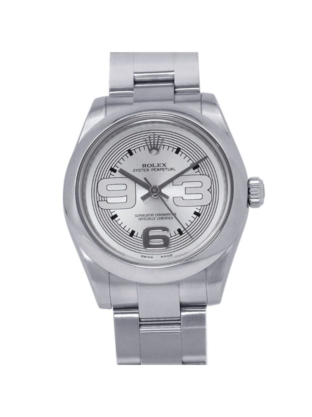 Rolex Oyster Perpetual 31 M Number Watch Silver Dial Big Arabia